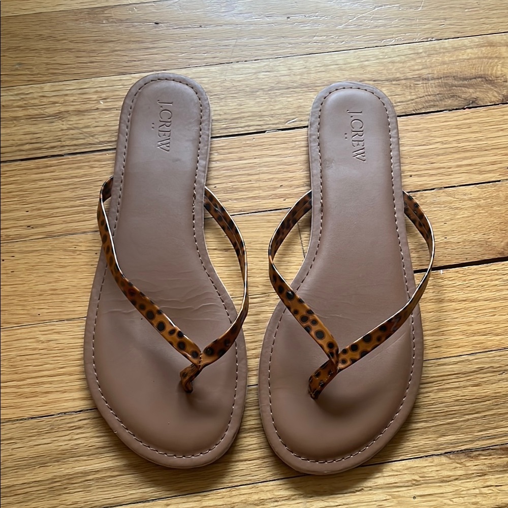 J. Crew Brown Leopard Print Women's Sandals